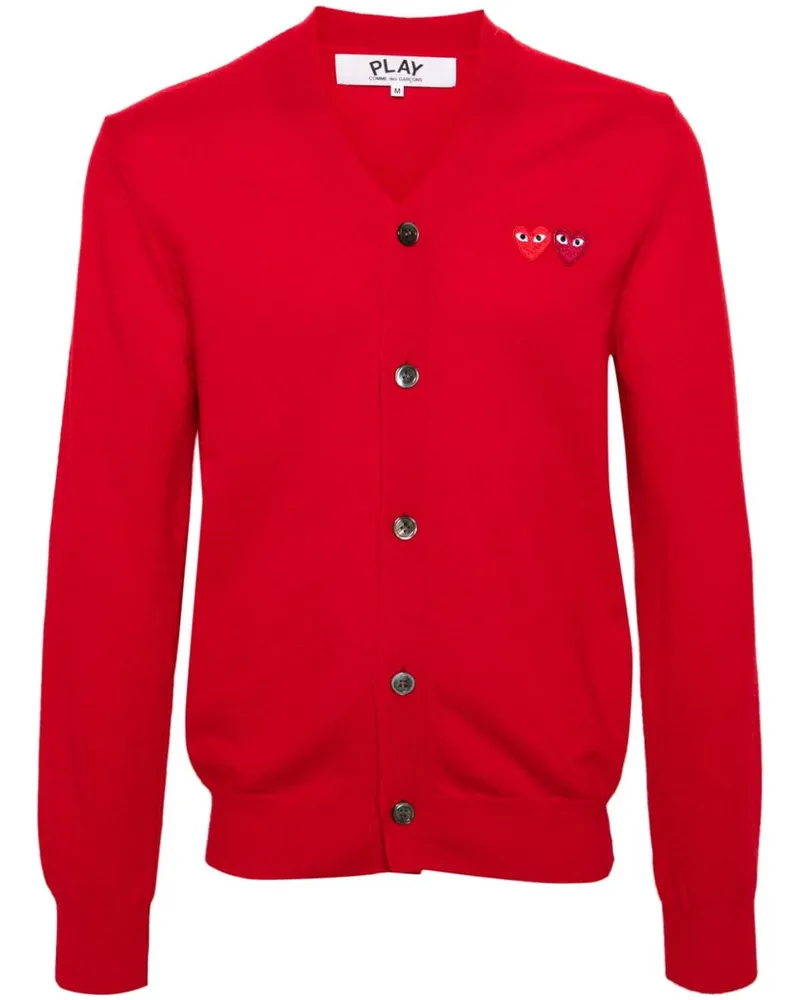 Comme des Garçons Cardigan mit doppeltem Herz - Rot Rot