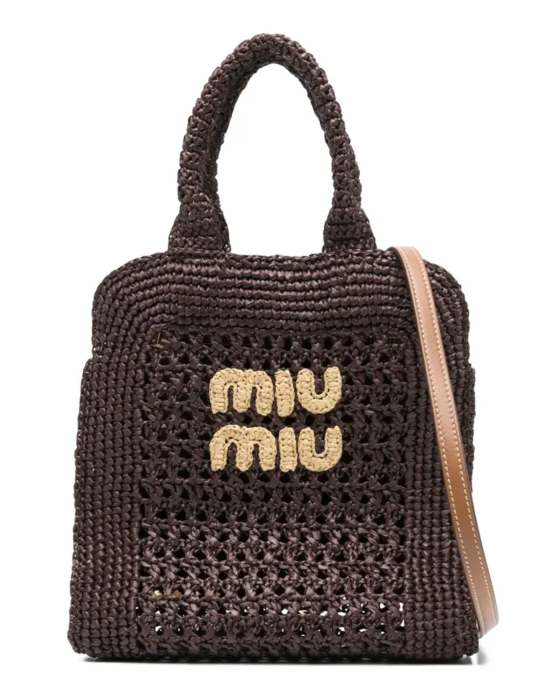 Miu Miu Gehäkelte Tote Bag - Braun Braun