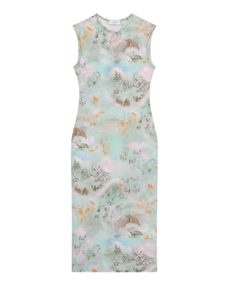 OFF-WHITE Storytelling Kleid mit Print - Grün Grün