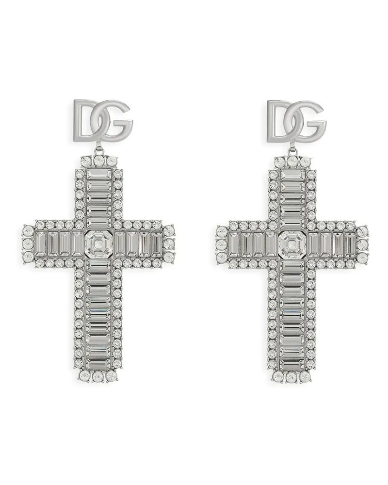 Dolce & Gabbana KIM DOLCE&GABBANA Ohrringe mit Kreuzanhänger - Silber Silber