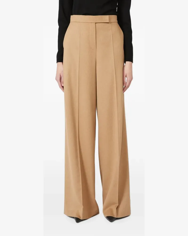 Max Mara wide sable-look camel trousers - camel - Nude Nude