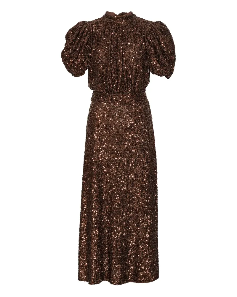 ROTATE Birger Christensen Kleid mit Pailletten - Braun Braun