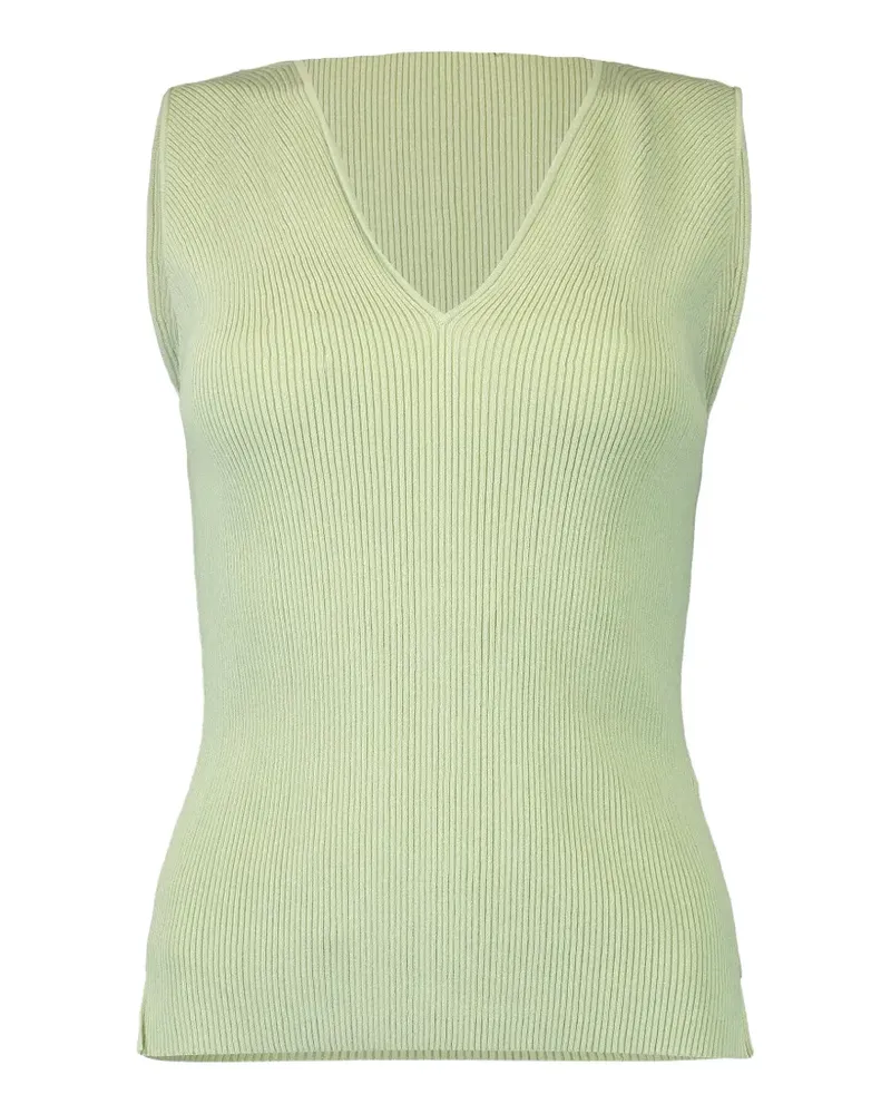 Victoria Beckham ribbed V-neck top - Grün Grün
