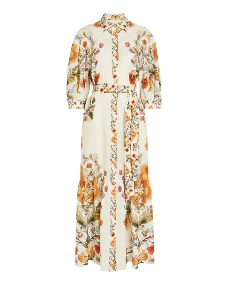 Borgo De Nor Bianca floral-print belted maxi dress - Nude Nude