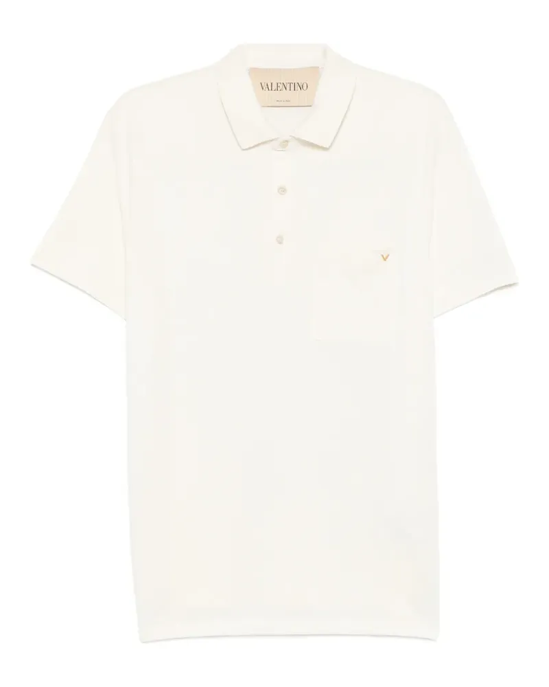 Valentino Garavani VLogo-plaque pocket polo shirt - Nude Nude