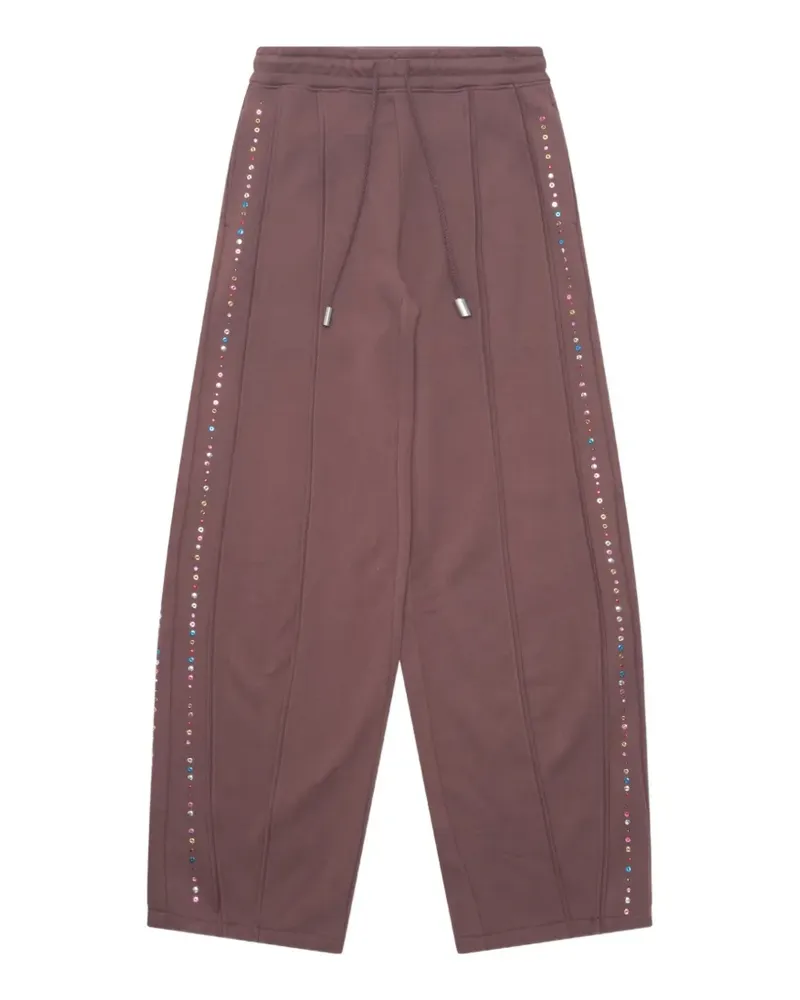 Eckhaus Latta crystal-embellished track pants - Braun Braun
