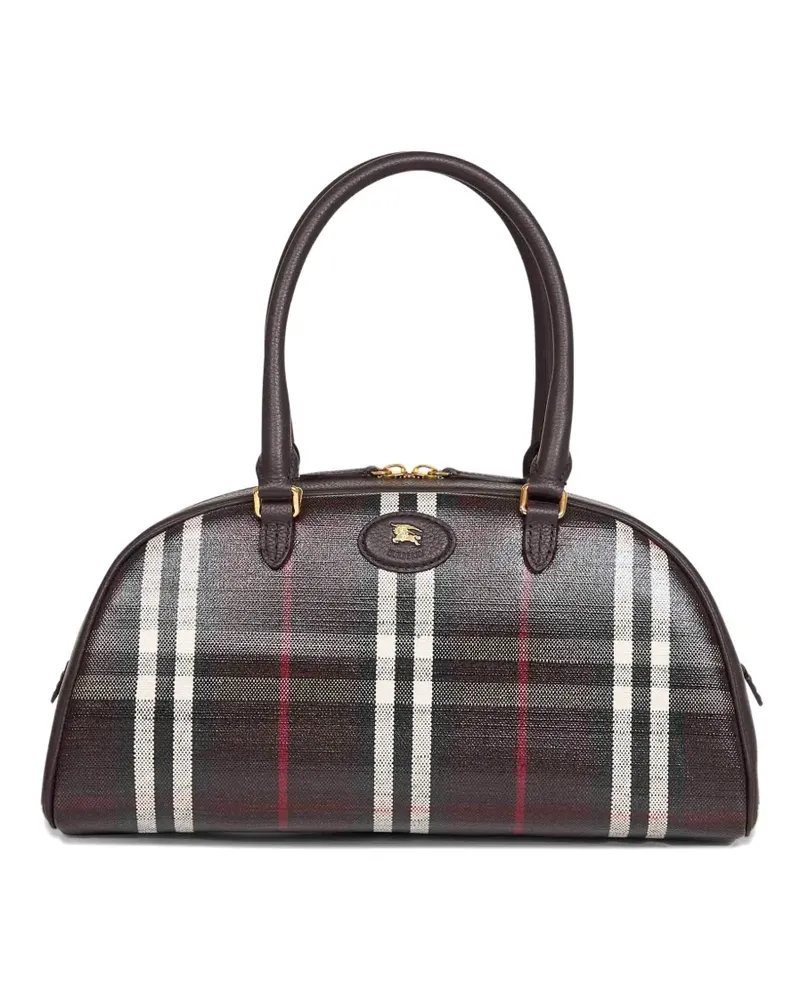 Burberry checked equestrian knight-detail tote bag - Braun Braun