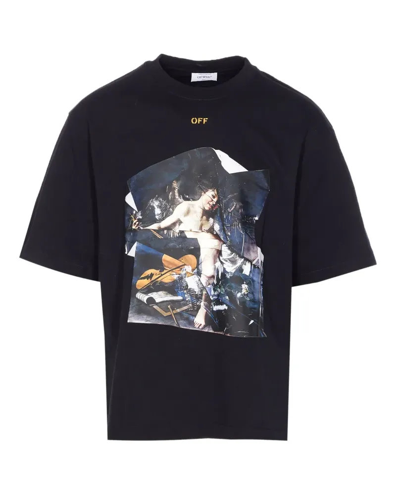 OFF-WHITE T-Shirt mit Cupid-Print - Schwarz Schwarz