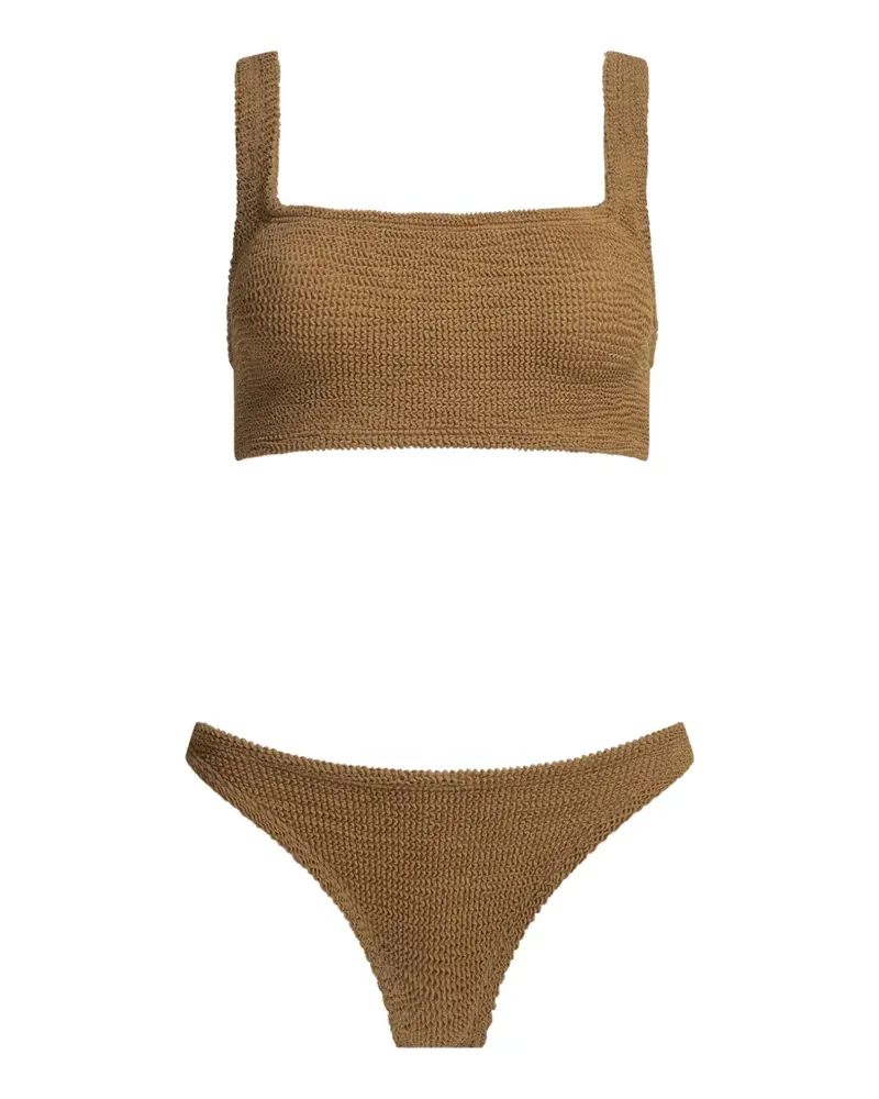 Hunza G Xandra metallic-crinkle bikini - Braun Braun