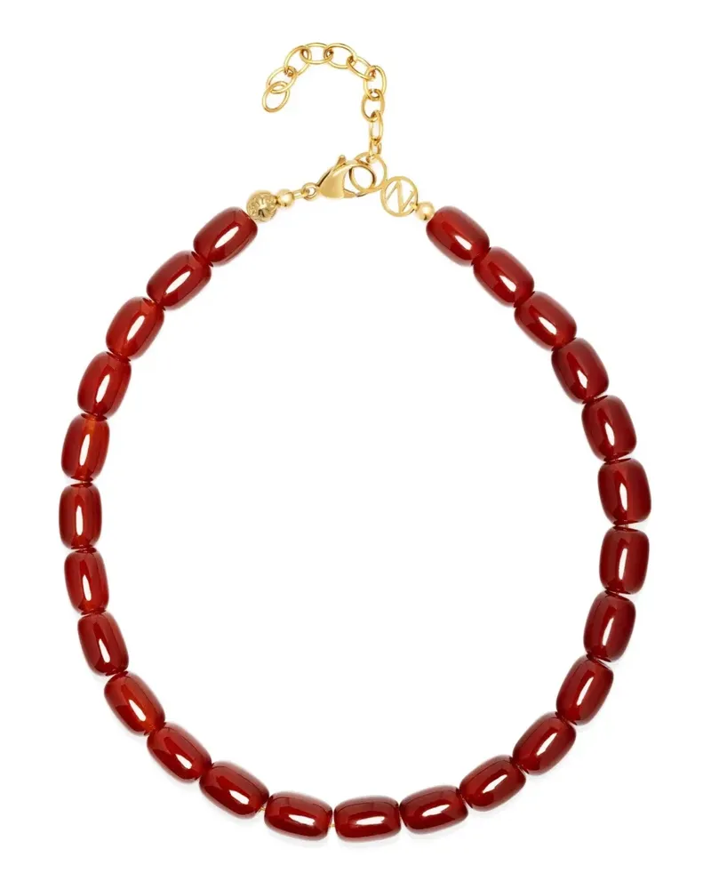 Nialaya beaded agate necklace - Gold Gold