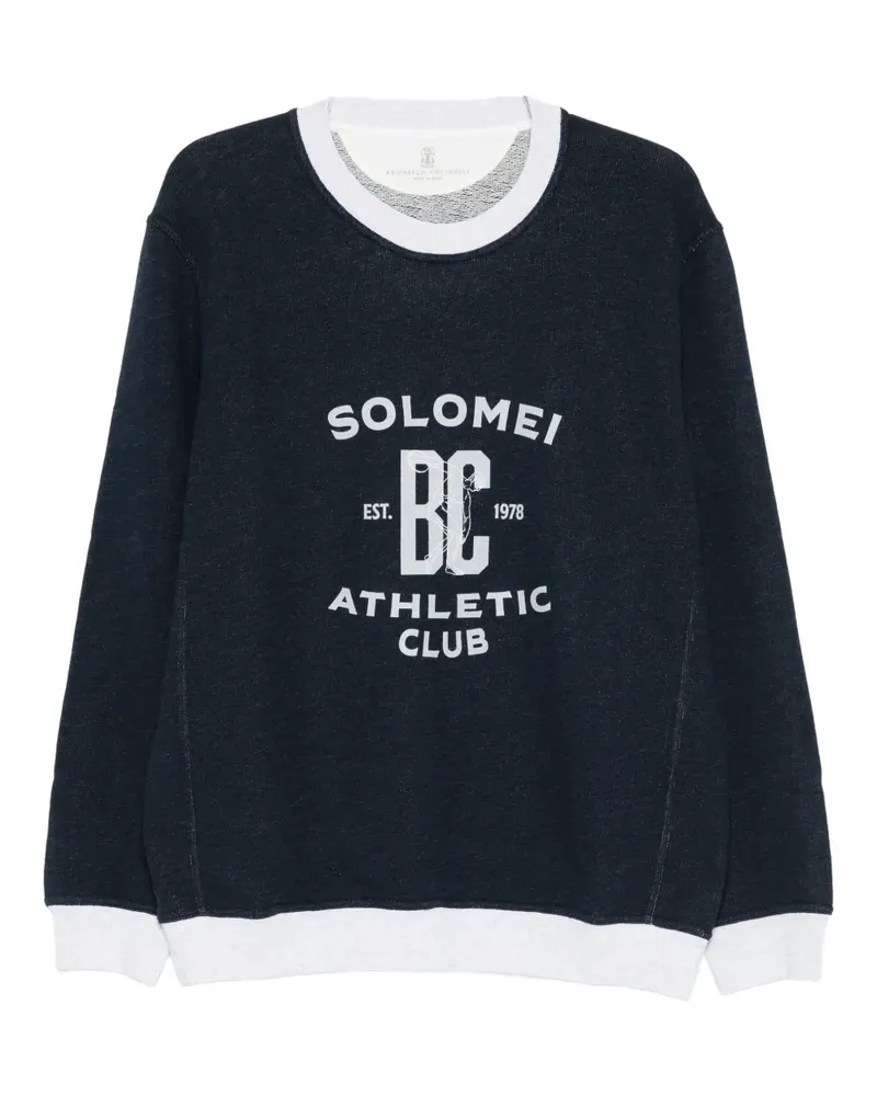 Brunello Cucinelli graphic print sweatshirt - Blau Blau