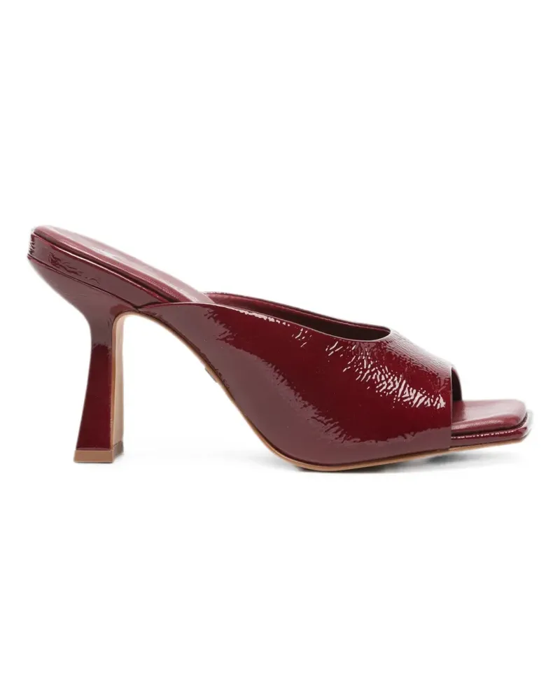 CARRANO patent-finish square-toe mules - Rot Rot