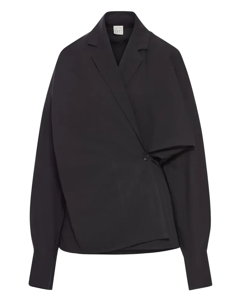 Totême Asymmetrische Wickelbluse - Schwarz Schwarz