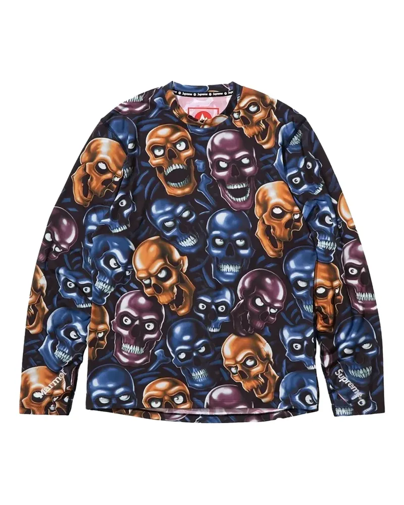 Supreme Being x Marmot skull-print long-sleeve T-shirt - Blau Blau