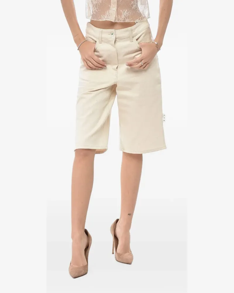 OFF-WHITE five-pocket belt-loop shorts - Nude Nude
