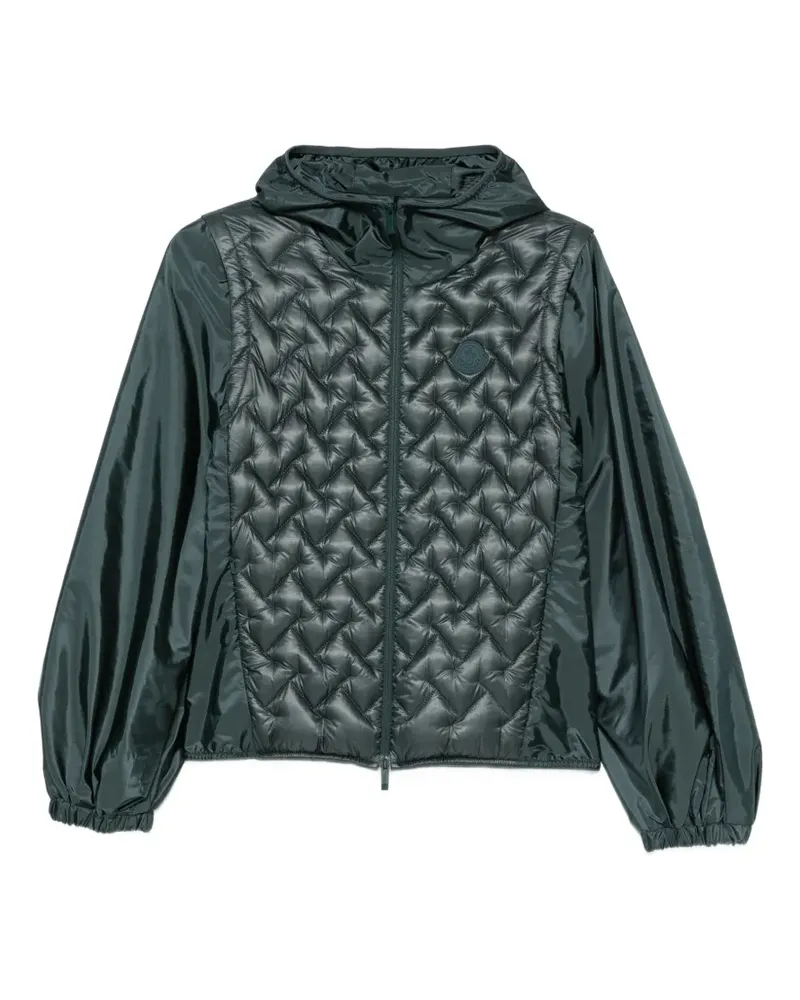 Moncler quilted-panel hooded jacket - Grün Grün