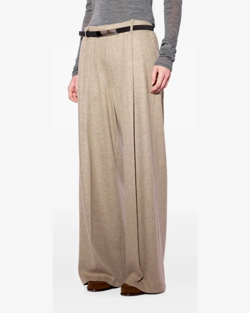 Liviana Conti Arthur Wide-Leg-Hose mit Falten - Nude Nude