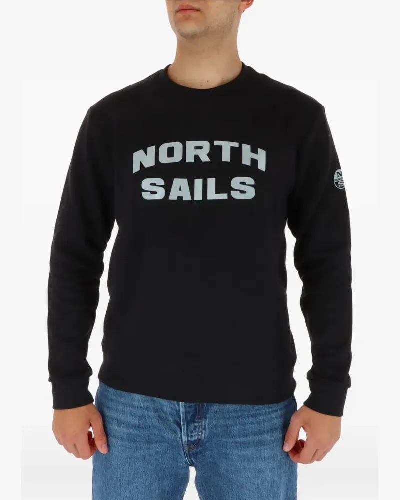 North Sails logo-print crew-neck sweatshirt - Schwarz Schwarz