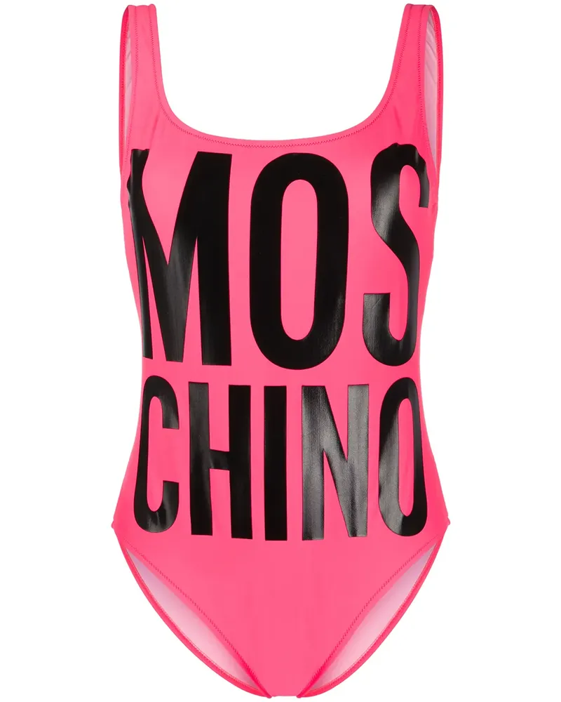 Moschino Badeanzug mit Logo-Print - Rosa Rosa