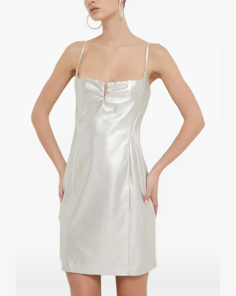 HUGO BOSS gathered mini dress - Silber Silber
