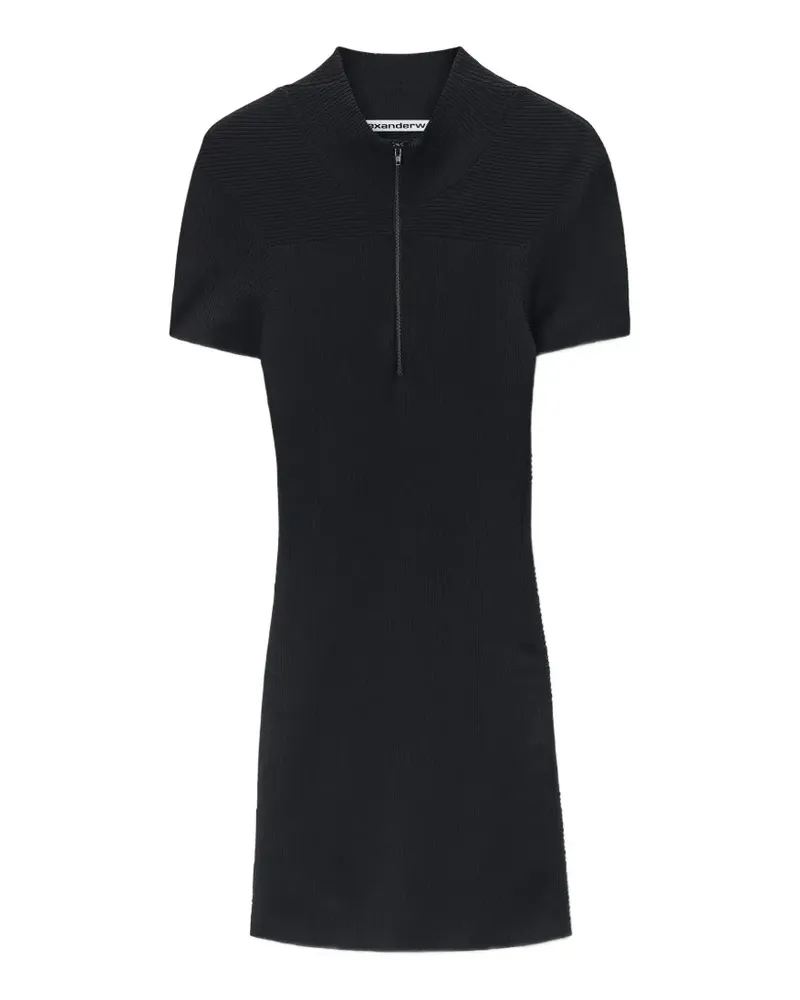 Alexander Wang logo-tape mock-neck mini dress - Schwarz Schwarz