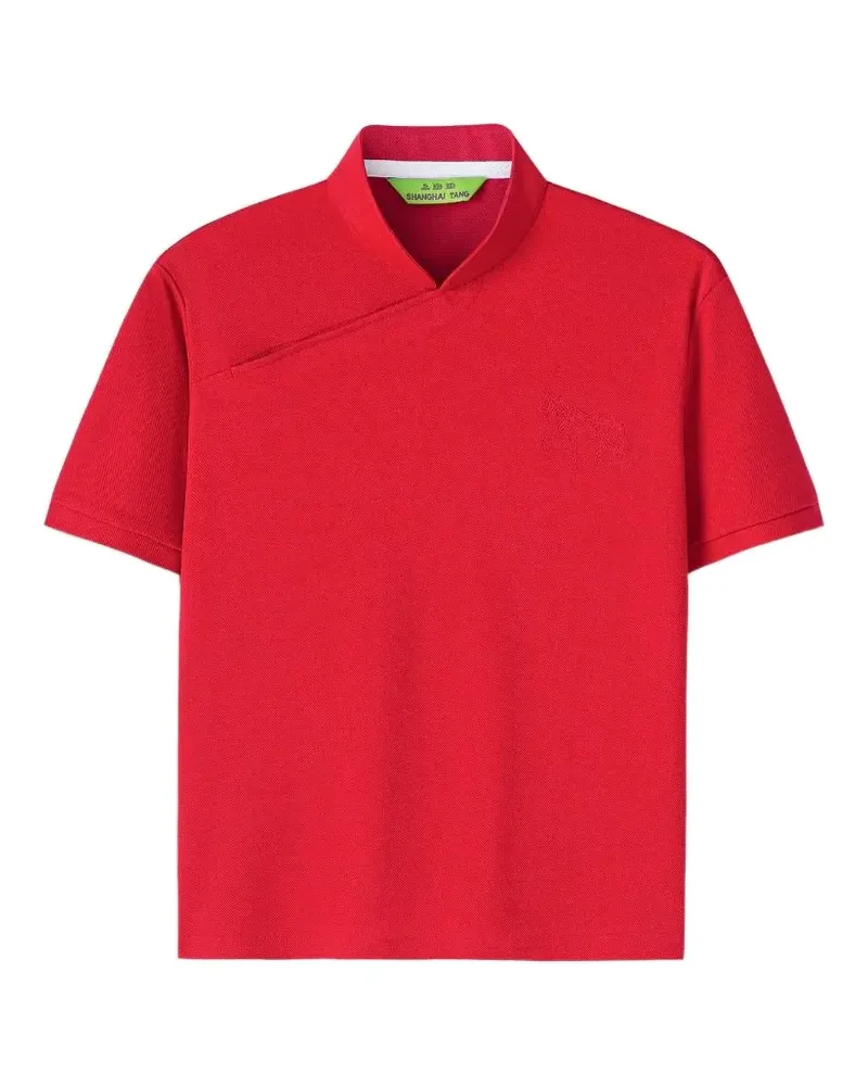 Shanghai Tang horse-embroidery polo top - Rot Rot