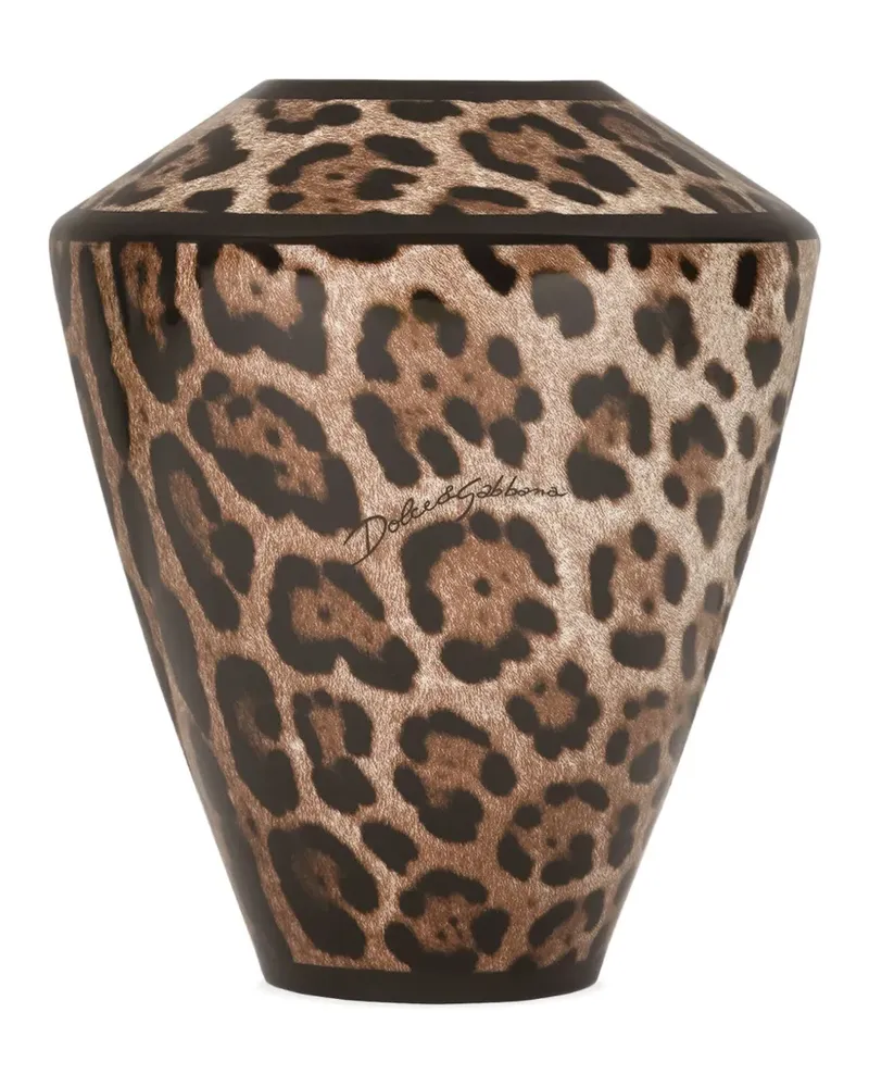 Dolce & Gabbana small leopard amphora vase (20.5cm) - Braun Braun