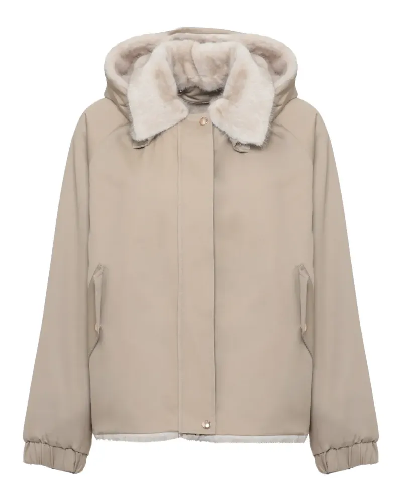 Bully faux-fur trim hooded coat - Nude Nude