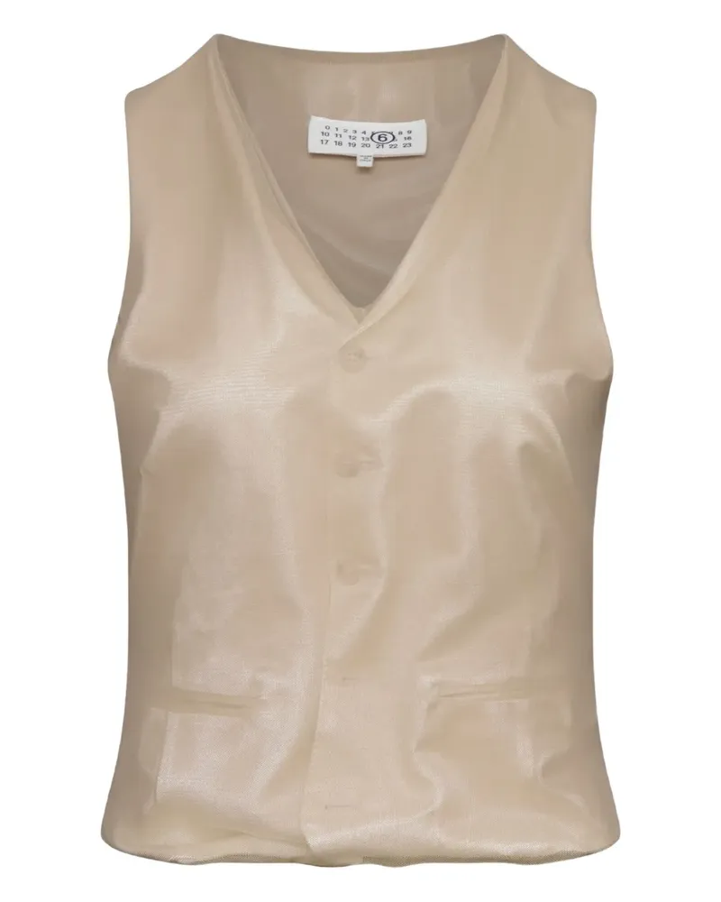 Maison Margiela Satinweste mit Knopfleiste - Nude Nude