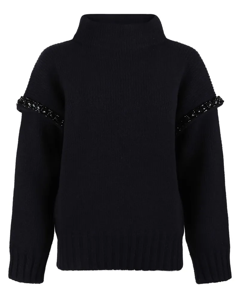 Max Mara Pullover mit Perlen - Blau Blau