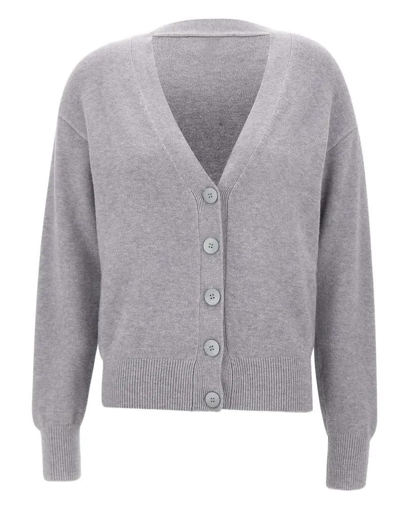 Kaos button ribbed cardigan - Grau Grau