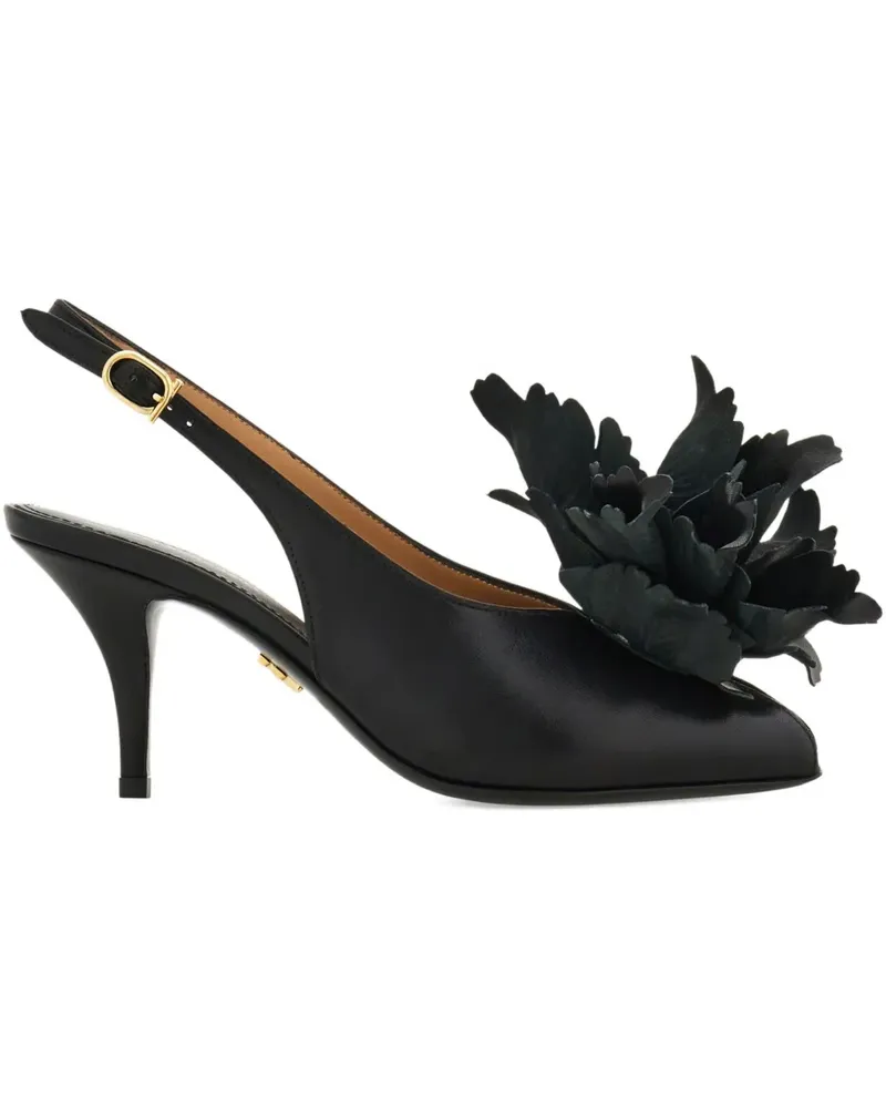 Ferragamo Verzierte Slingback-Pumps 70mm - Black Black