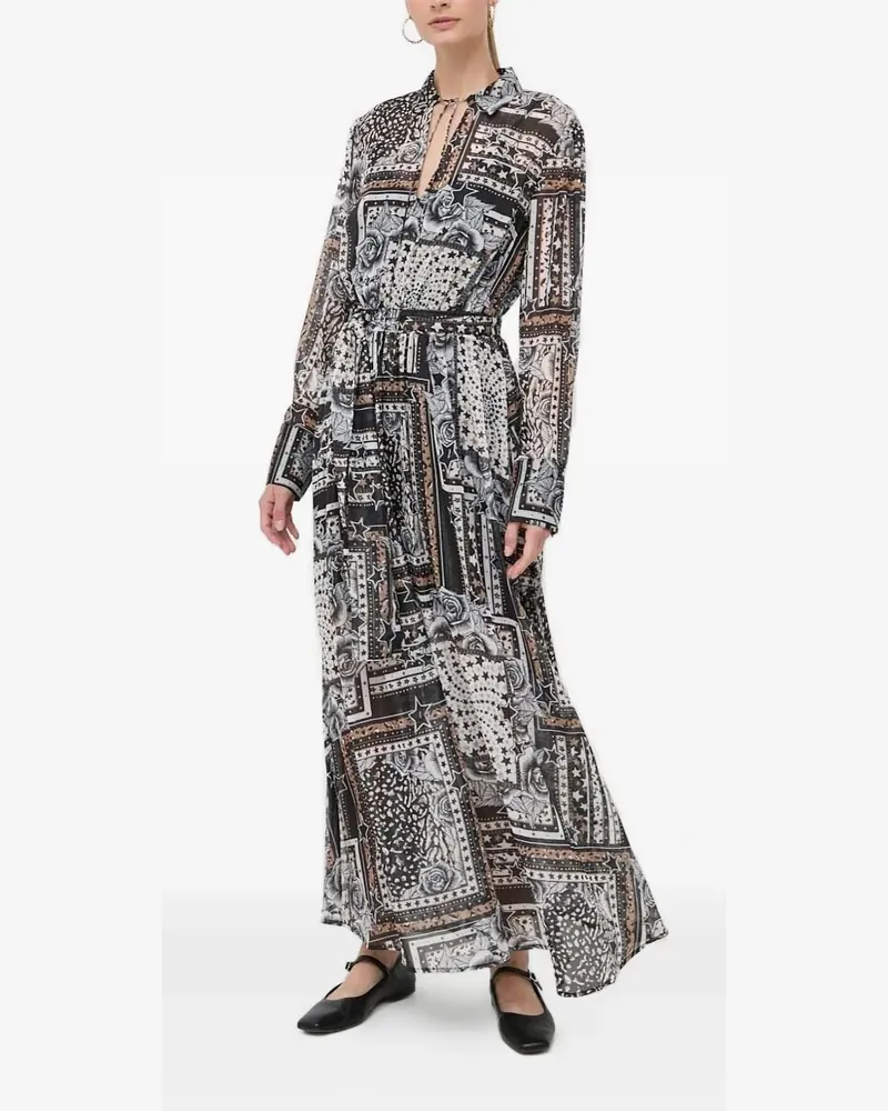 Twin-Set Kleid mit Patchwork-Print - Grau Grau