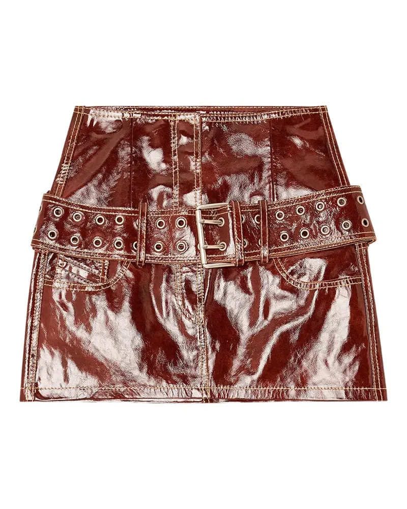 Diesel belted patent-leather mini skirt - Braun Braun