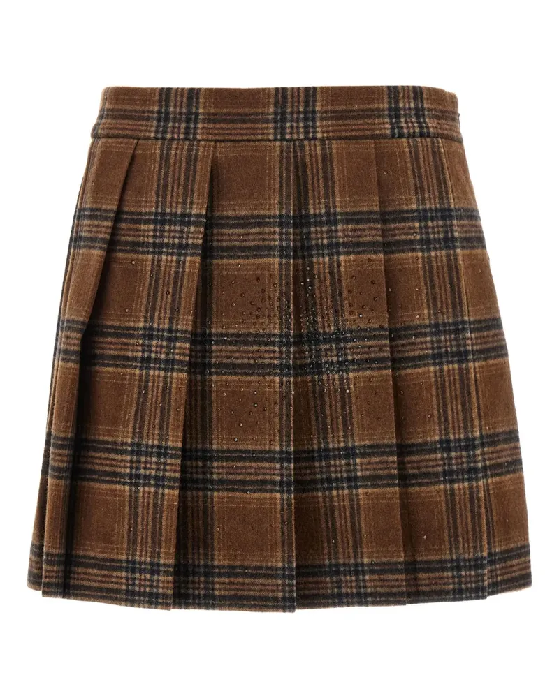 Giuseppe di Morabito rhinestone-embellished pleated skirt - Braun Braun