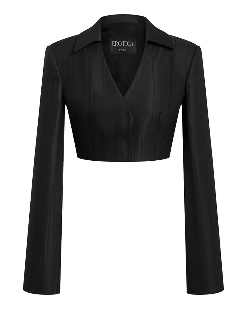 Dondup Cropped-Jacke mit langen Ärmeln - Schwarz Schwarz