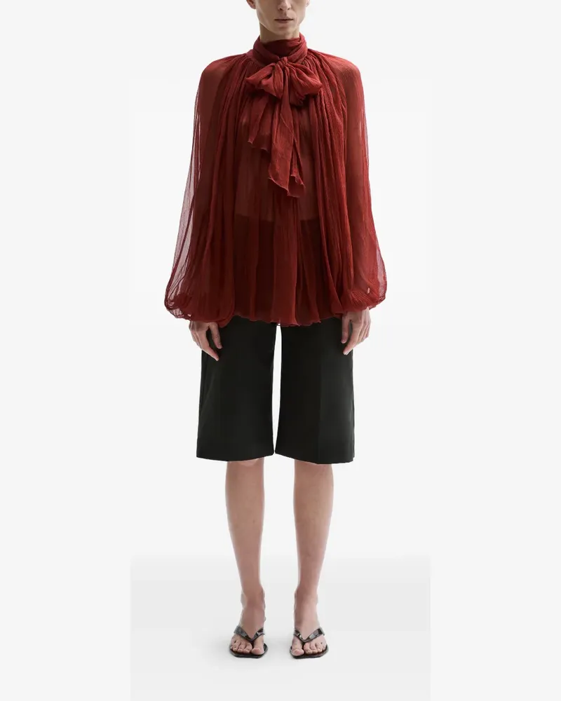 ATU Body Couture bow pleated blouse - Rot Rot