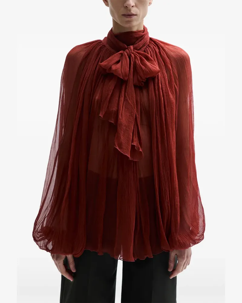 ATU Body Couture bow pleated blouse - Rot Rot