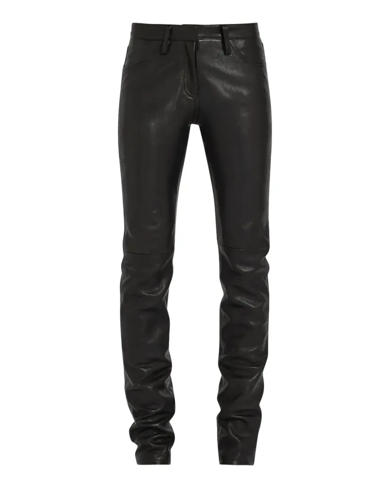 AARON ESH panelled leather trousers - Schwarz Schwarz