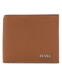 Ermenegildo Zegna Portemonnaie mit Logo-Schild Braun