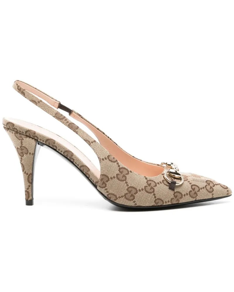 Gucci Pumps mit Horsebit-Detail 85mm - Nude Nude