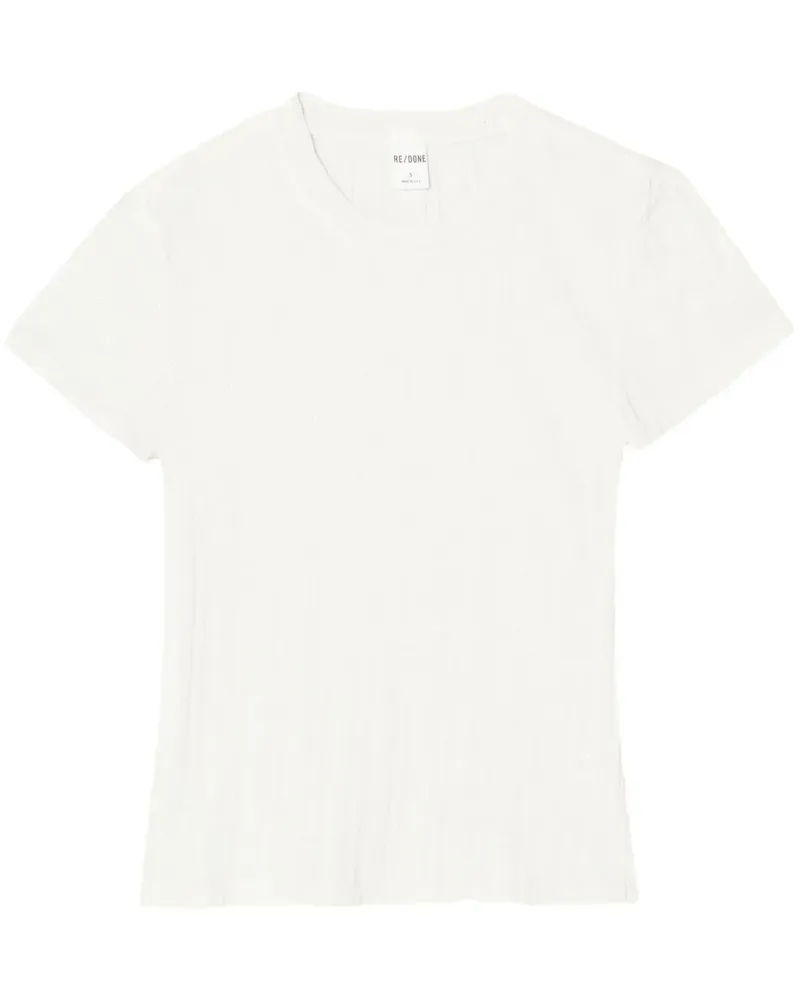 RE/DONE T-Shirt aus Pointelle-Strick - Weiß Weiß