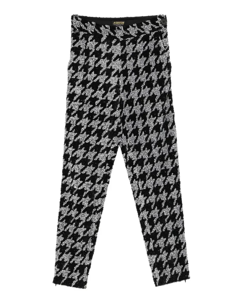 ASHISH houndstooth trousers - Schwarz Schwarz