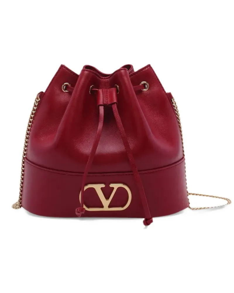 Valentino Garavani mini VLogo Signature bucket bag in nappa leather - Rot Rot