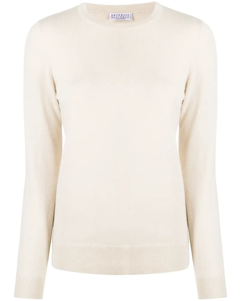 Brunello Cucinelli Pullover mit rundem Ausschnitt - Nude Nude