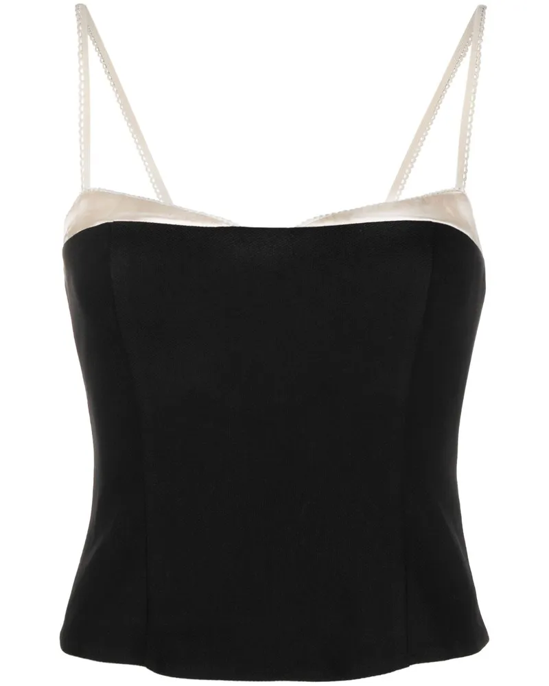 Reformation Tanktop mit Kontrastborten - Schwarz Schwarz