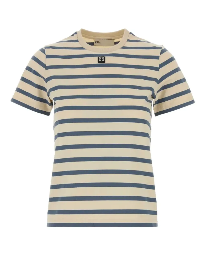 Tory Burch striped cotton T-shirt - Nude Nude