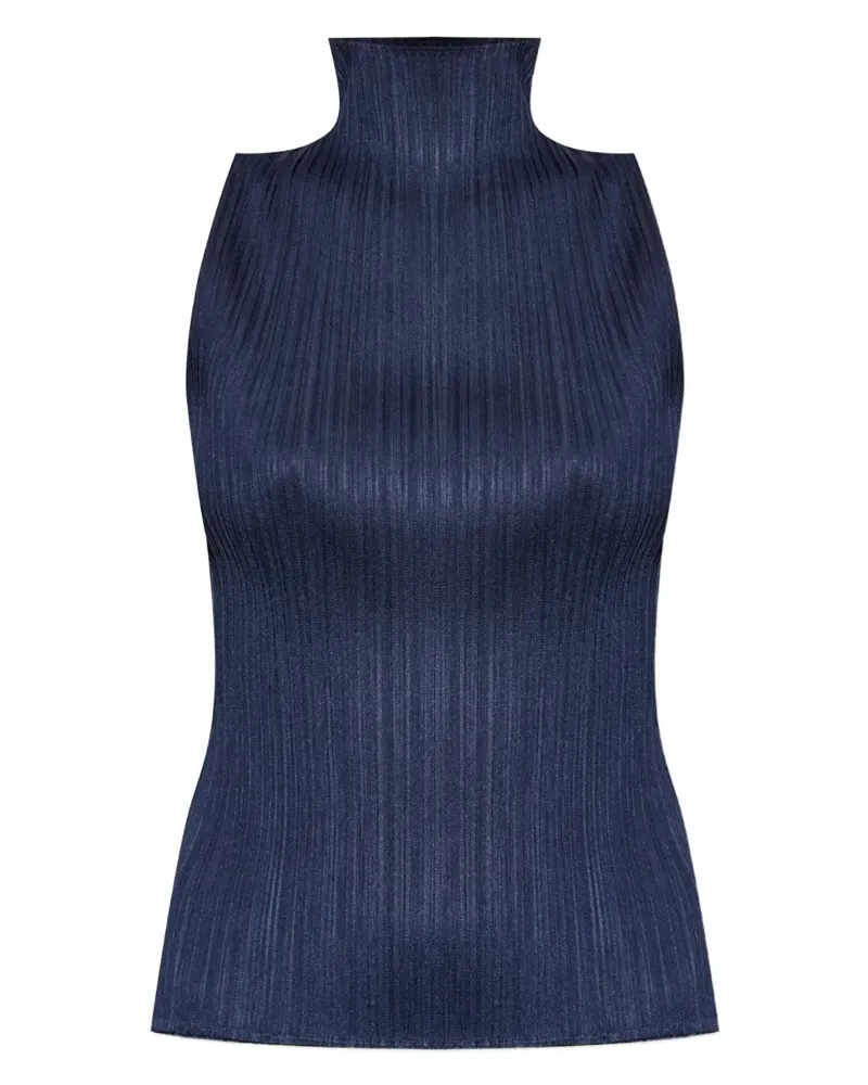 Issey Miyake Top mit Falten - Blau Blau