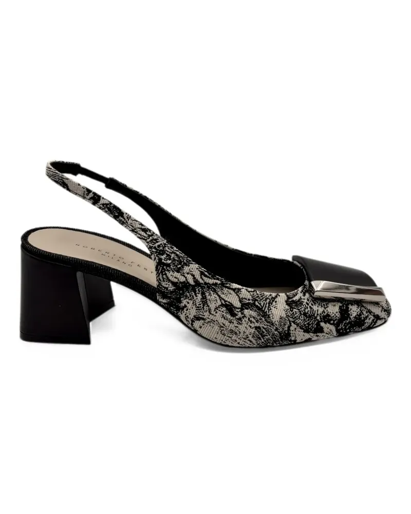 FESTA Milano Juin Poiret floral-jacquard slingback pumps - Weiß Weiß