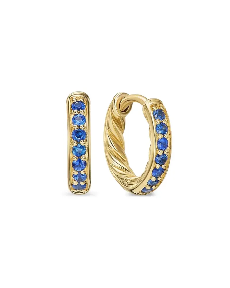 David Yurman 18kt Petite Pavé Gelbgoldcreolen (12mm Gold